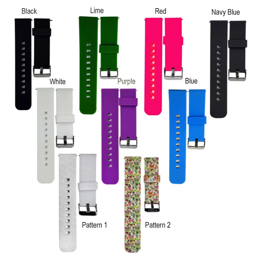 Sports Silicone Watchbands for Pebble Time/Time Steel/Cookoo2 Smart Watch Strap for Samsung Galax Gear SM-R380,SM-R381,SM-R382