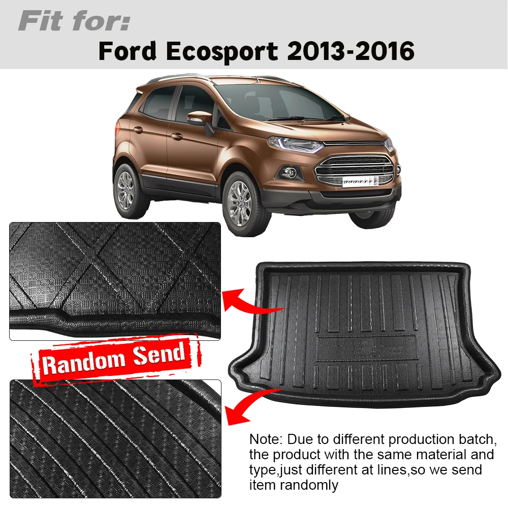 Buildreamen2 For Ford Ecosport Car Tail Trunk Mat Boot Tray Liner Floor Carpet Luggage Cargo Mud Pad 2013 2014 2015 2016 2017