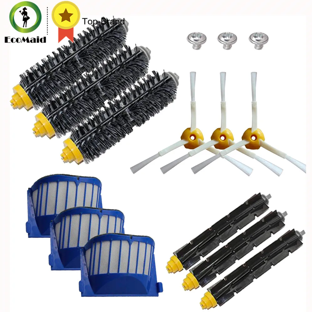 

Bristle & Beater Brush 3 Arms Side Brush Aero Vac Filters kit for iRobot Roomba 600 Series 620 630 650 660 Vacuum Cleaner Parts