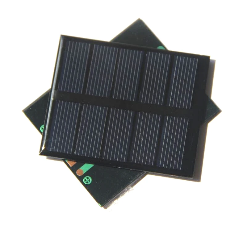 BUHESHU 0.5Watt  2.5V Mini Solar Cell Polycrystalline Solar Panel DIY Solar Charger Solar Module 58*70*3MM Epoxy 2pcs/lot