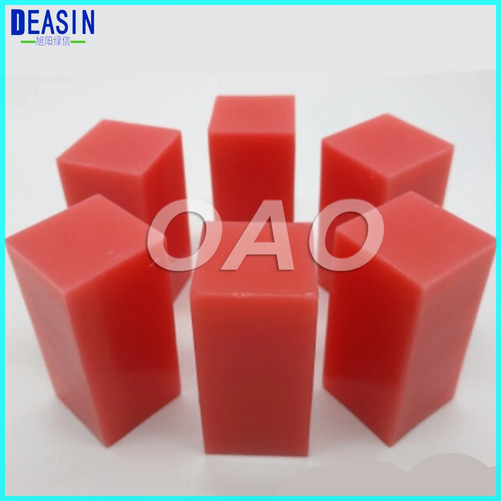 6pcs  25 X 25 X 50mm size Dental Materials Mechanic Student Red Carving Wax Blocks Jewelry Wax Design Wax Model Making