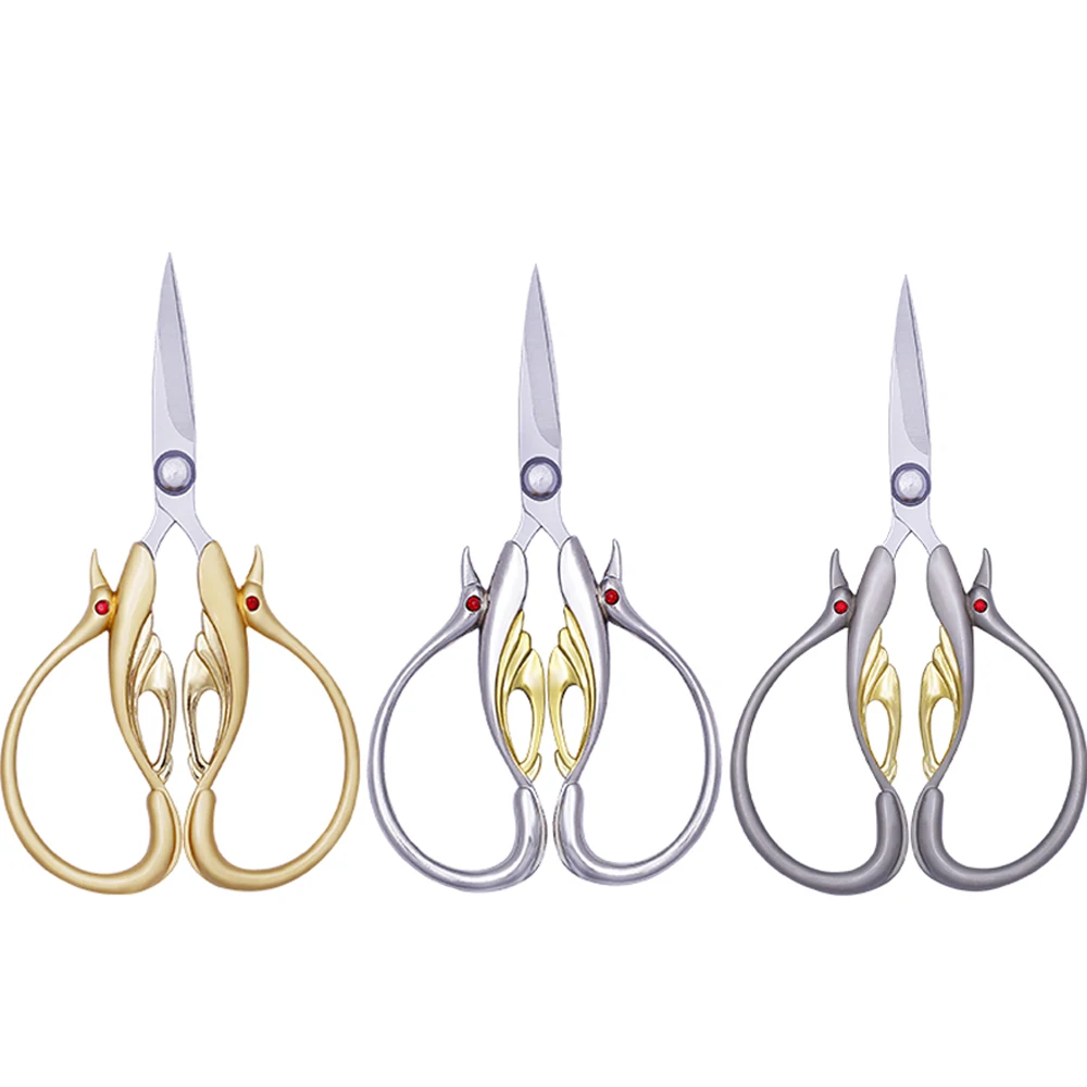 Swan Style Embroidery Scissors Stainless Steel Fabric Cutter Tailor Scissors Household Sewing Scissors Needlework Tools