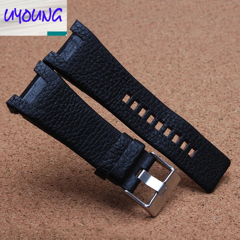 Embossed Leather Watchband substitute DZ watch with DZ4246 DZ1273 special DZ4287 notch 32*17Mm Black Brown