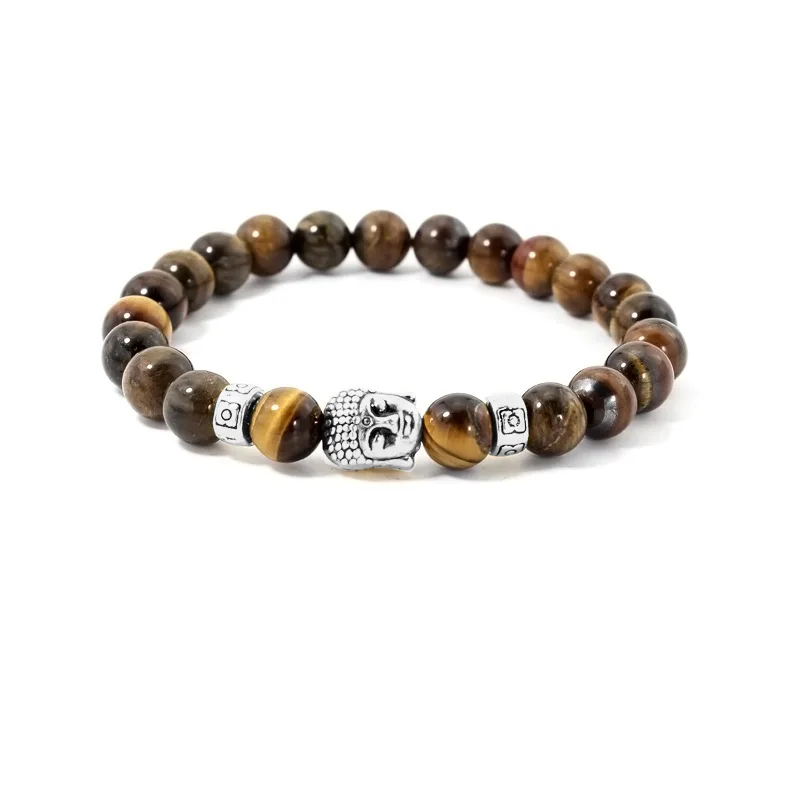 Neues Buddha-Kopf-Charm-Perlenarmband für Männer, Modisches Gallenstein-Naturstein-Armband für Frauen, Yoga-Schmuck, Partygeschenk, Großhandel – Detail 10