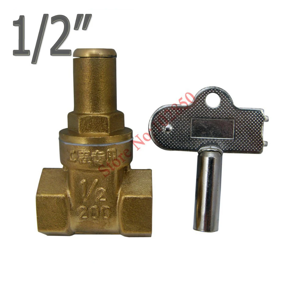 

1/2inch Brass Gate Valve with key for water,oil,gas,lockable gate(brake; shutoff; shut-off) valve