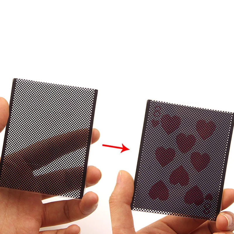 Funny WOW 1.0 Poker Card Magic Trick WOW Card Wonderful Vanish Illusion Change Sleeve Close-Up Street Heart Magic Trick