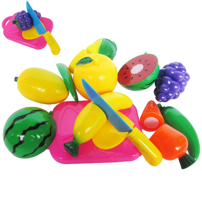 Simulated Fruit and Vegetable Model Cutting Toys Kitchen Cooking Tool Children Classic Play House Toy Birthday Gift for Children