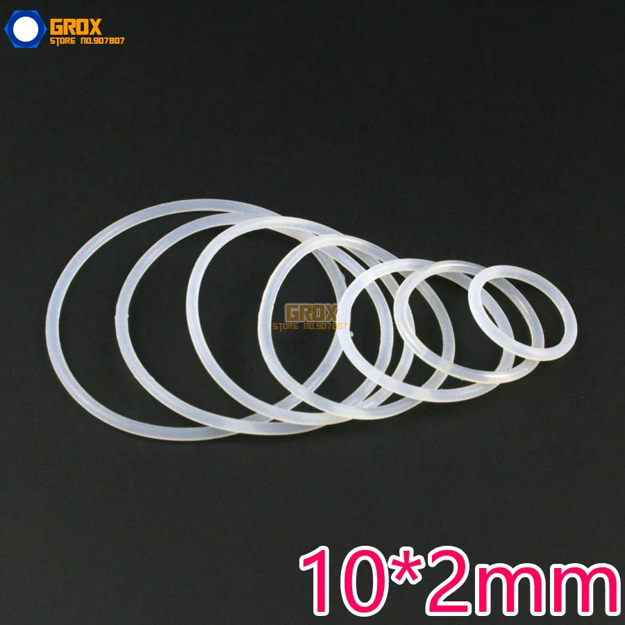 

200 Pieces 10*2mm Silica Gel Sealing Gasket Seal Washer O Ring