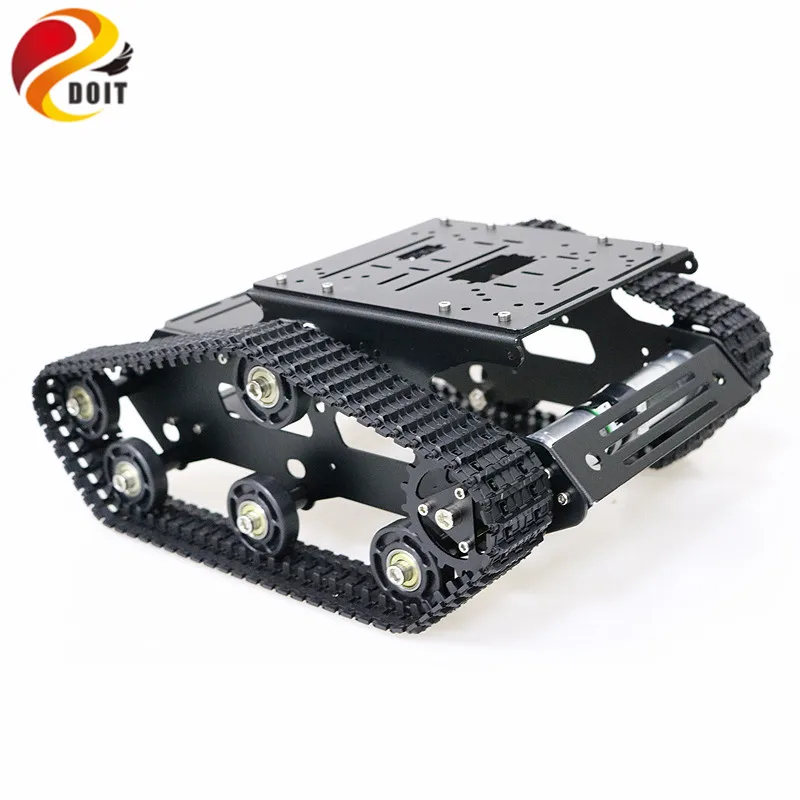 DOIT RC Robot Tank Chassis alloy Tracked Robotic Chassis RC Tank Interface Holes for Robot Project Graduation Design YP100