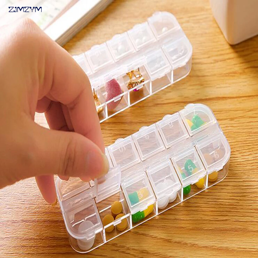 1PC New 12 Slots Cells Portable Jewelry Tool Box with number Container Ring Electronic Parts Screw Beads Component Storage Box