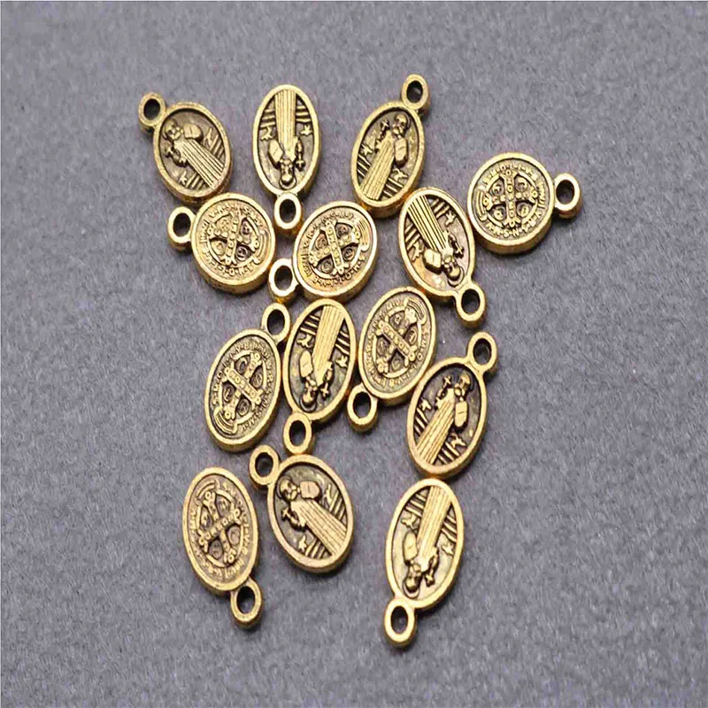 Religious Tiny Saint Benedict Small Medal of God Charm Tiny Benedict Small Medal