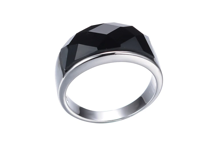 New Arrival Fashion Black Crystal Platinum Plated Men`s Finger Rings Wedding For Man Jewelry Wholesale No Fade Gift