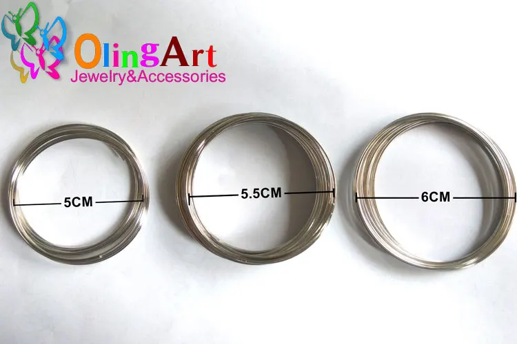OlingArt Metall Draht Spule Stahl Perlen Erkenntnisse Broschen Bouquet Blank Armband Armreifen 20 Loops DIY Schmuck Machen Zubehör – Detail 6