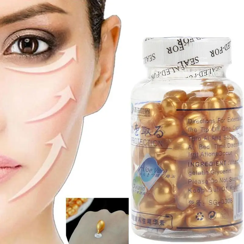 90pcs Hyaluronic Acid Vitamin E Capsules Serum Firming Moisturizing Facial Care brightning Cream