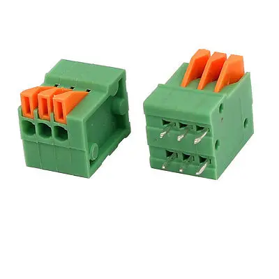 10pcs KF141V 150V 2A 2.54mm Pitch 3P Spring Terminal Block for PCB Mounting