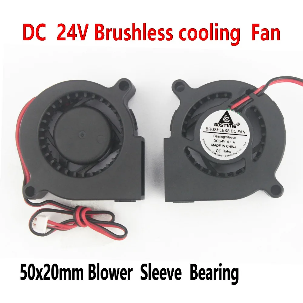 

10Pcs Gdstime 24 Volt 5020 50x20mm 5cm Blower DC Fan 50mm x20mm Centrifugal Brushless Cooler Vane Axial Fan 24V