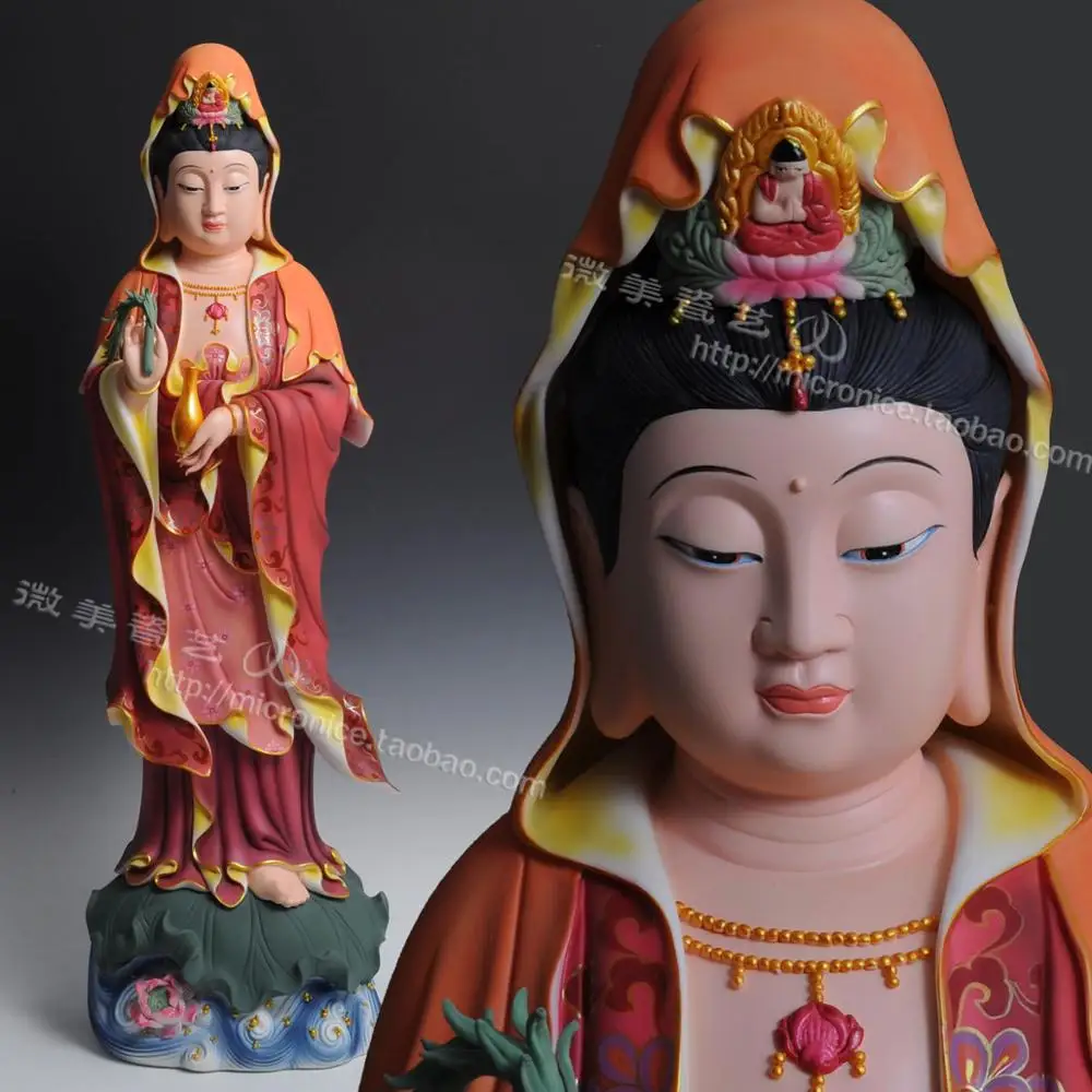 30 inch color Avalokiteshvara like Guanyin Buddha ornaments put Ephraim the Buddhist supplies Dehua ceramics wholesale