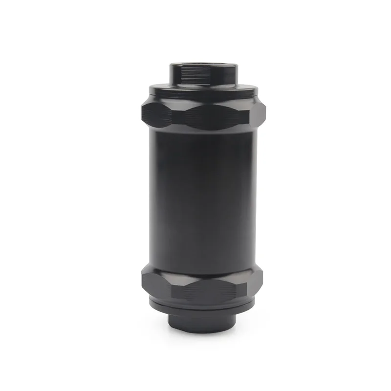 BLACK AN6 / AN8 / AN10 Inline Fuel Filter E85 Ethanol With 100 Micron Stainless steel