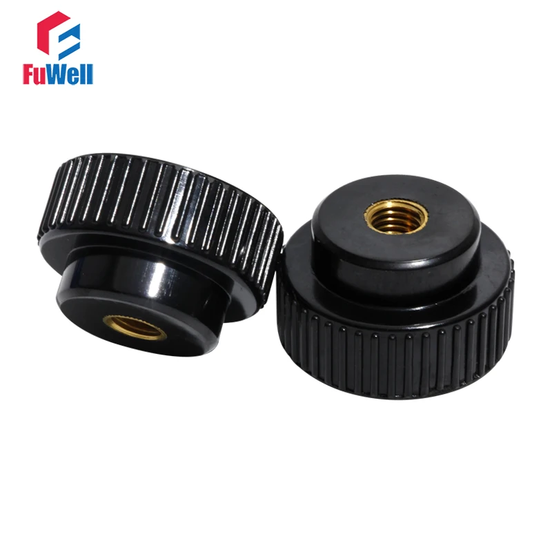 Female Thread Knurled Knob Handle M4/M5/M6/M8/M10/M12 Bakelite Tighten Nuts Clamp Black Mechanical Thumb Nut Grip Knobs