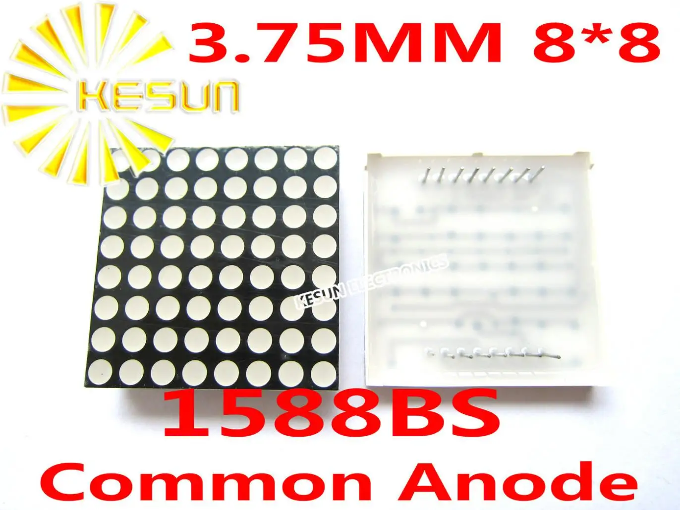 

10PCS x 3.75MM 8X8 Red White Common Anode/Cathode 38*38 LED Dot Matrix Digital Tube Module 1588BS 1588AS LED Display Module