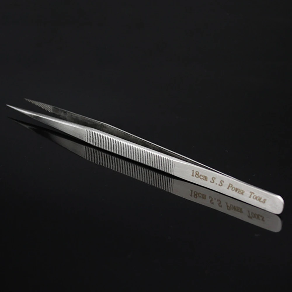 Stainless Steel Tweezers For Electronics Pinzas Precision Long Tweezers Electronics Repair Tools High Quality