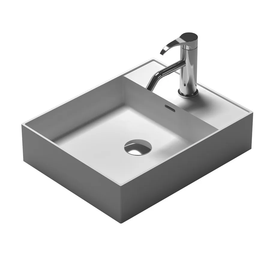 

Bathroom Rectangular Solid Surface Stone Counter Top Vesselsink Fashionable Corian Wash Basin RS38338-572