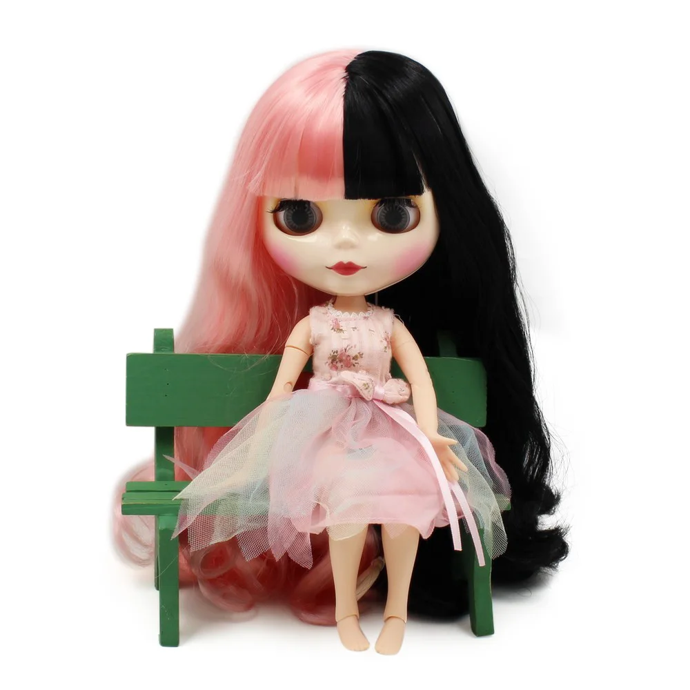 

Ледяной DBS Blyth кукла 1/6 bjd игрушка белая кожа совместное тело блестящее лицо розовые и черные волосы 30 см аниме игрушка