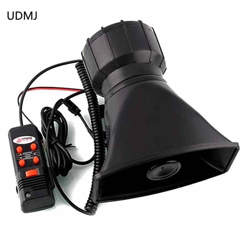 

UDMJ Wholesale DC12V Universal Car 5 Tone Police Siren 100W Car Horn Speaker Security System Microphone 300db Alarm Motorcycle