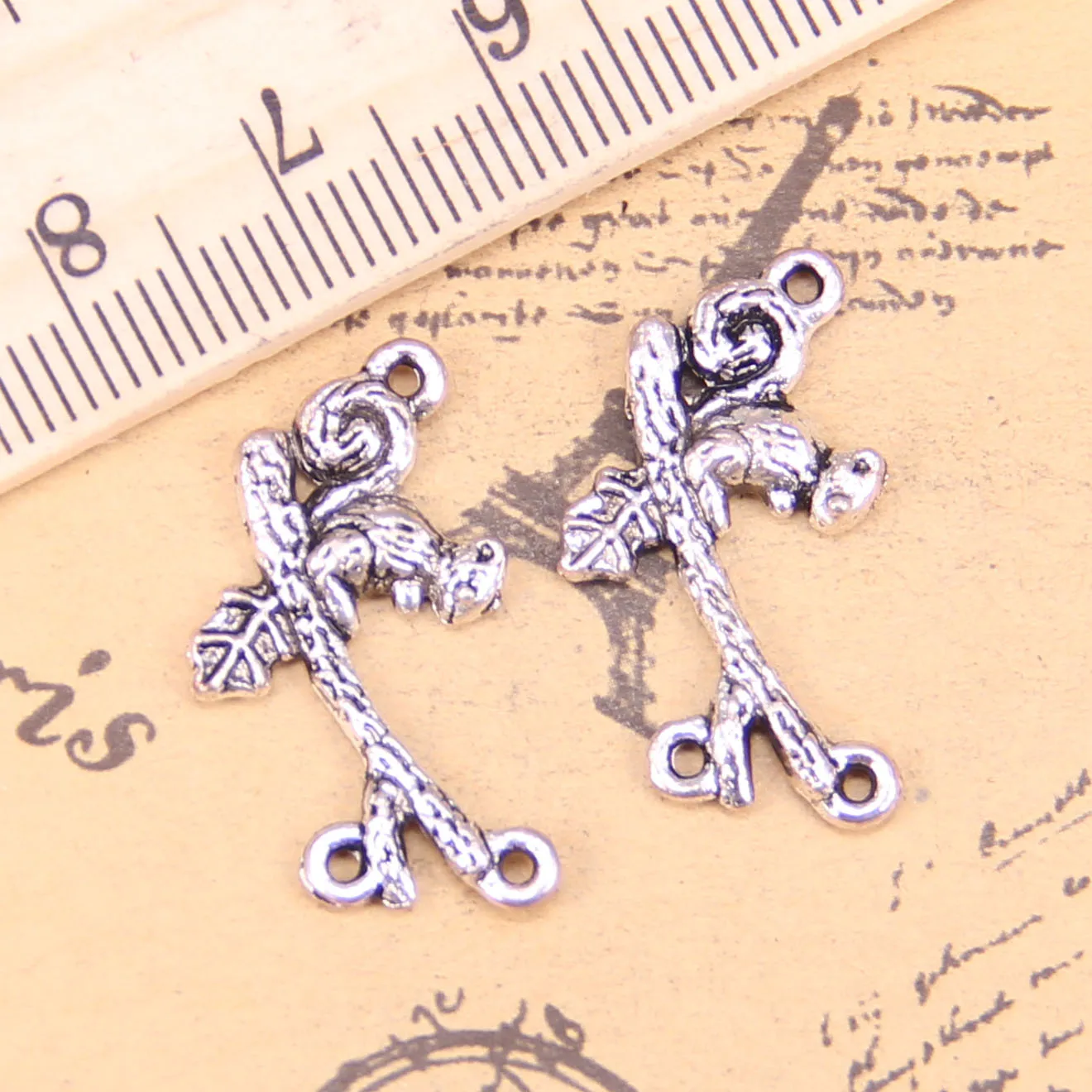 96pcs Jewelry Charms squirrel branch 22x14mm Antique Silver Plated Pendants Making DIY Handmade Tibetan Silver Jewelry