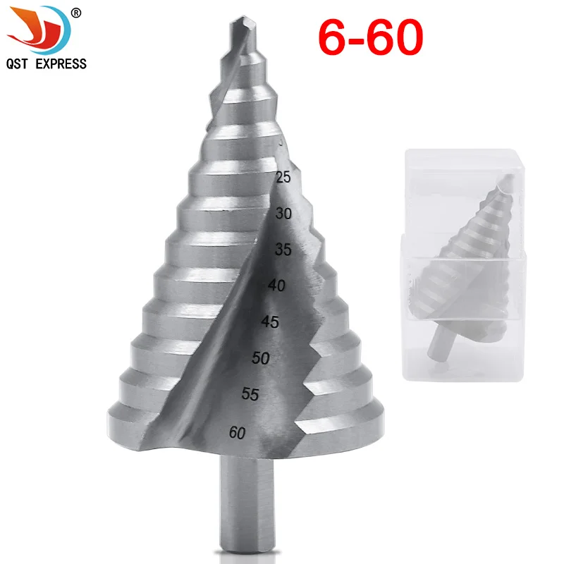 Cono Foro Opener Cutter Passo Punta del trapano HSS 6-60mm In Acciaio Del Metallo Foro Cutter bit Strumento di Potere Uso