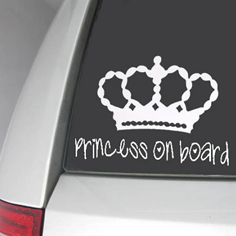 13x13cm vinyl car stickers for baby girl princess ,princess on board car decal stickers