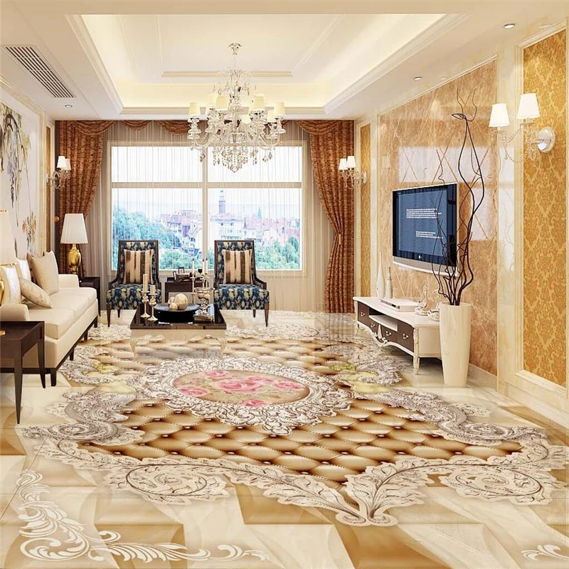 beibehang Customized Photo Wallpaper Large Mural Wallpapers Premium HD European Style Angels Rose 3D Floor Tiles,papel de parede