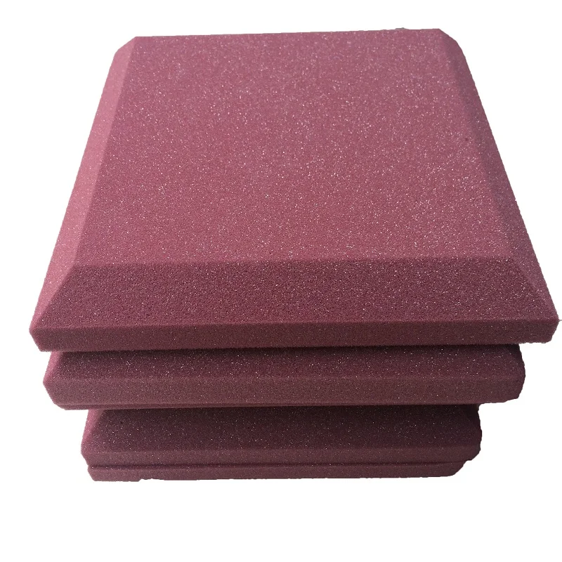 Fireproof Studio Acoustic Curved Panel in Burgundy Color,Packed in 4 PCS Acoustic Foams