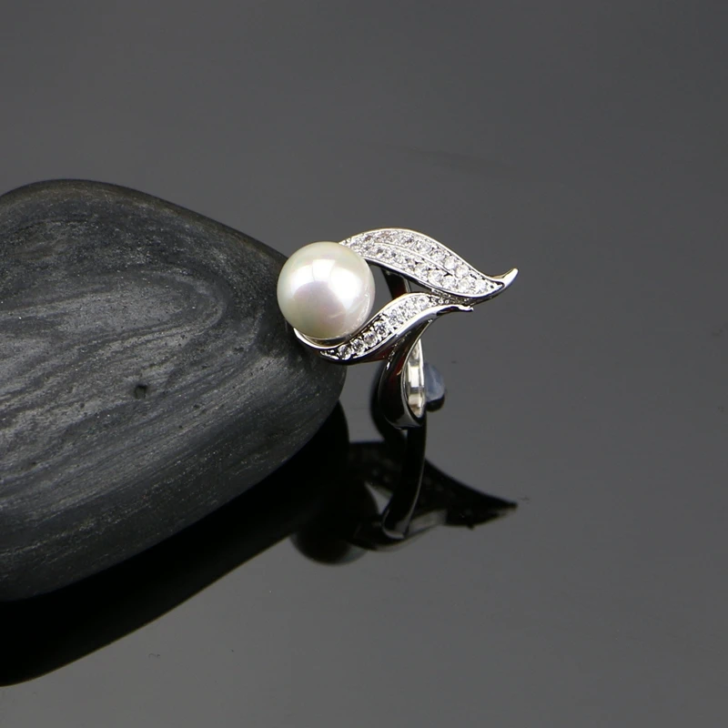 925 Sterling Silver Jewelry Sets Freshwater Pearls With White Beads Women Wedding Earrings/Pendant/Ring/Necklace Set
