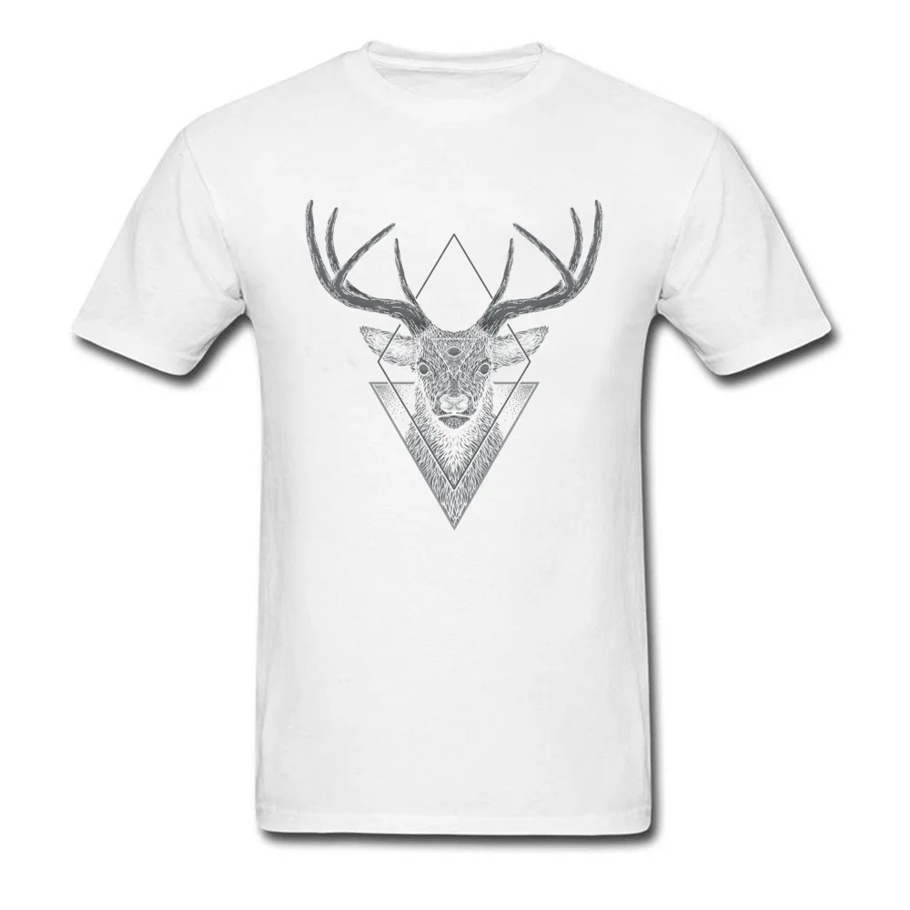 Dark Deer Tees Men Black T Shirt Faddish Tshirt Summer 100% Cotton T-shirts Geometric Triangle Deer Skull Clothes Top Quality