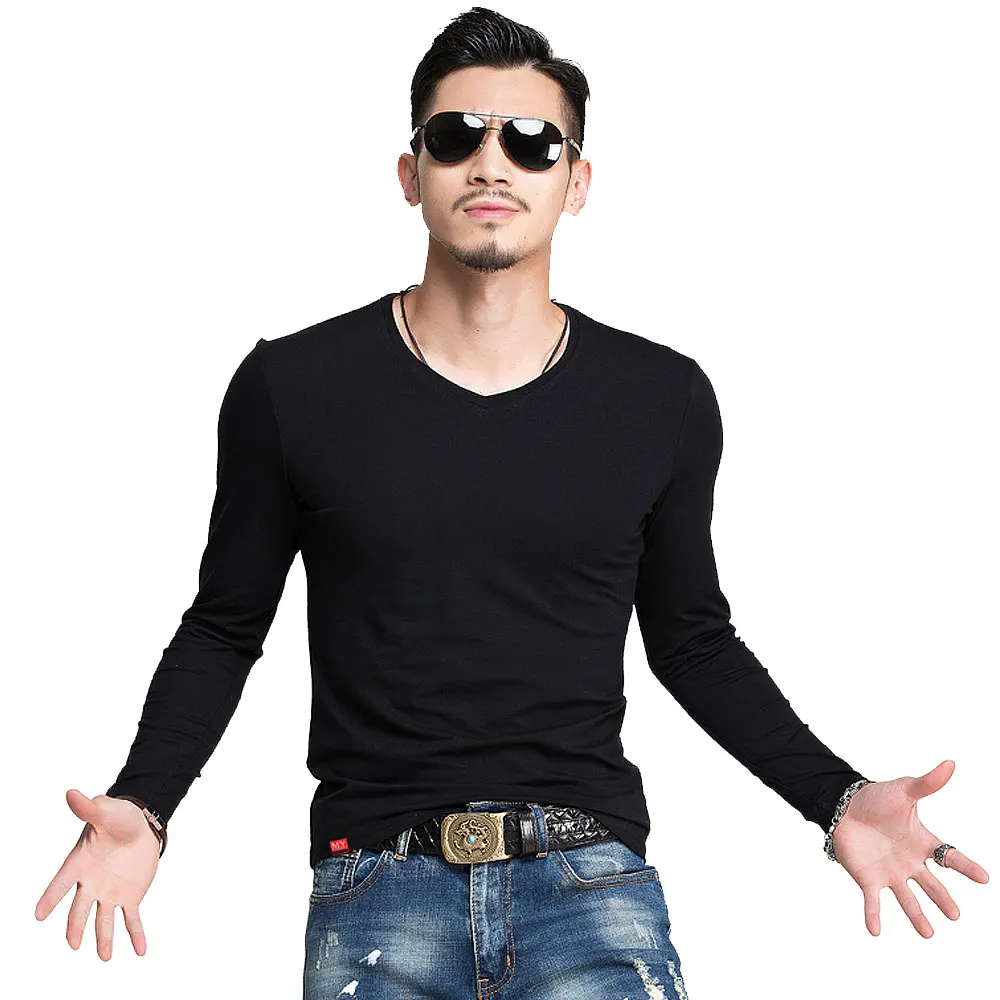 Hot 2024 New Spring Fashion Brand O-Neck Slim Fit Long Sleeve T Shirt Men Trend Casual Mens T-Shirt Korean T Shirts 4XL 5XL A005