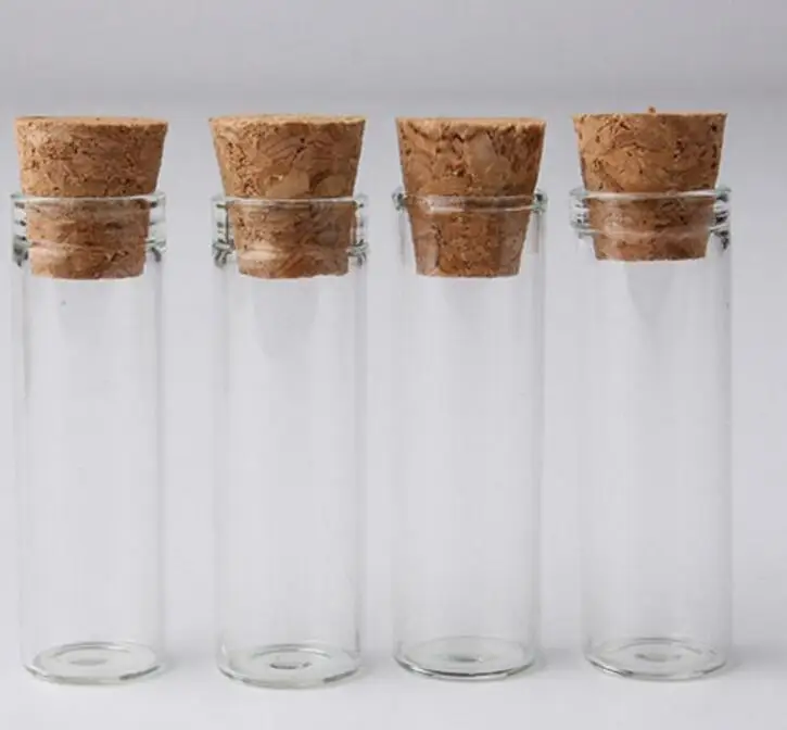 500pcs/lot 2.5ml Clear Sample Tube With Cork,Small Glass Tube Vials, Cork Stoppered Tube