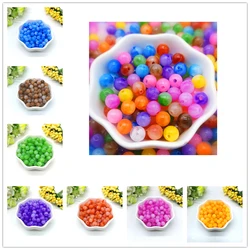50pcs 8mm Double Color Imitation Stone Round Shape Beads Jewelry Making Acrylic Loose Bead DIY Accessory