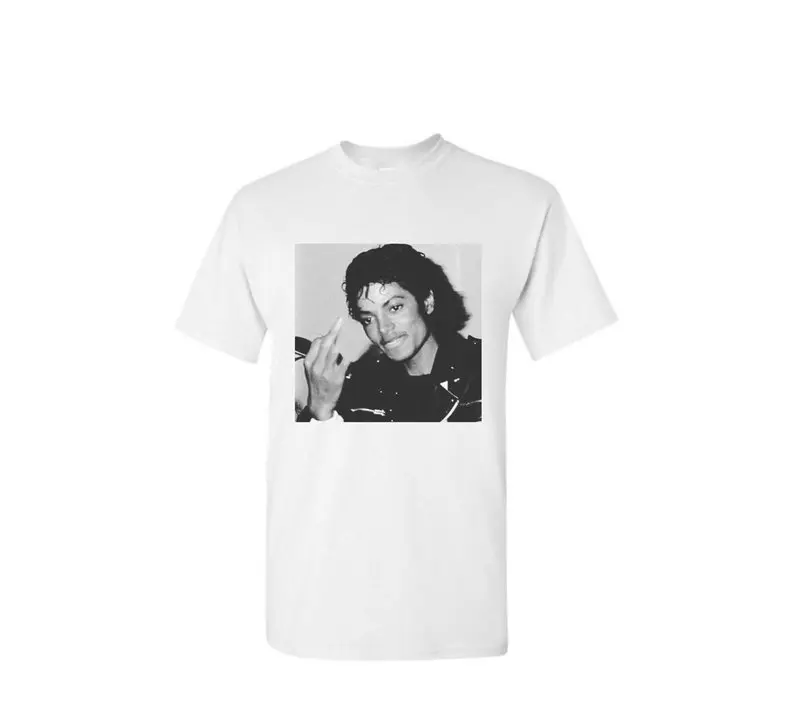 Michael Jackson Middle Finger T-Shirt 2019 Summer New Men Funny Casual Brand Shirts Top Homme Suit