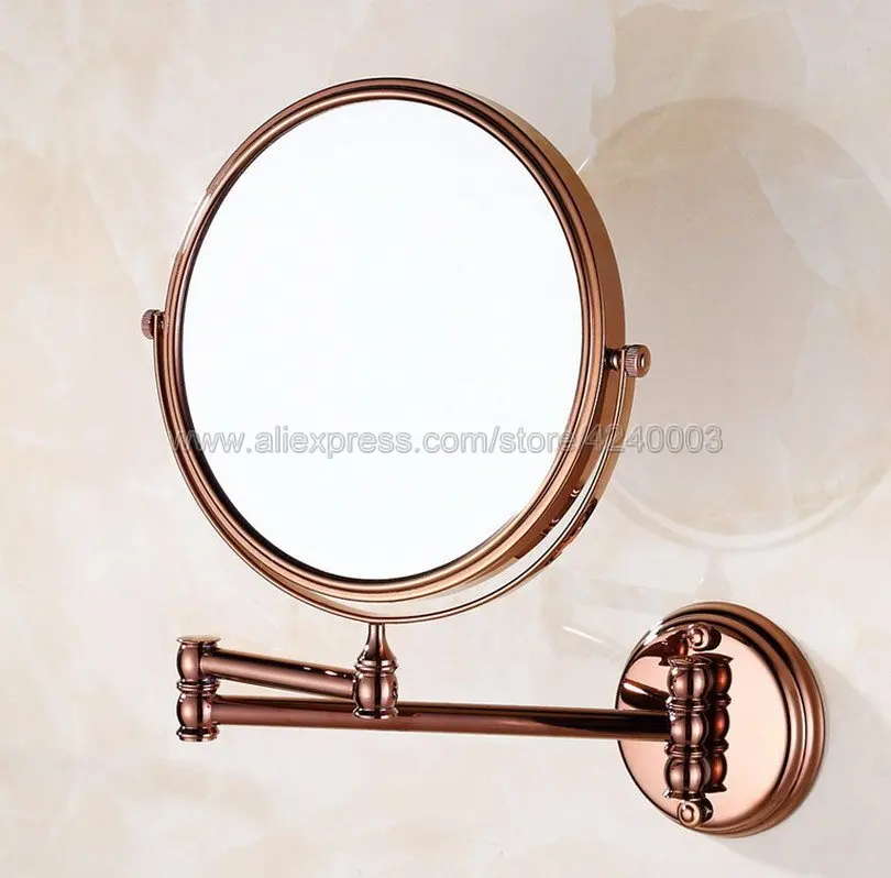 Rose Gold Bath Mirrors 3 x Magnifying Mirror of Bathroom Makeup Mirror Folding Shave 8