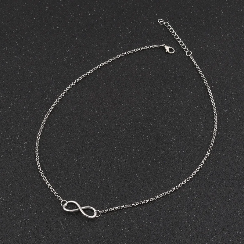 Aihua Neue Mode Silber Farbe Unendlichkeit Halsketten & Anhänger für Frauen Halsband Party Schmuck Geschenke Bijuter Kragen – Detail 6