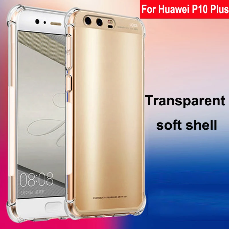 Coque For Huawei P10 Plus Case Capa Soft Transparent TPU Airbag drop Cover Phone Cases For Huawei P10Plus VKY-AL00 back shell