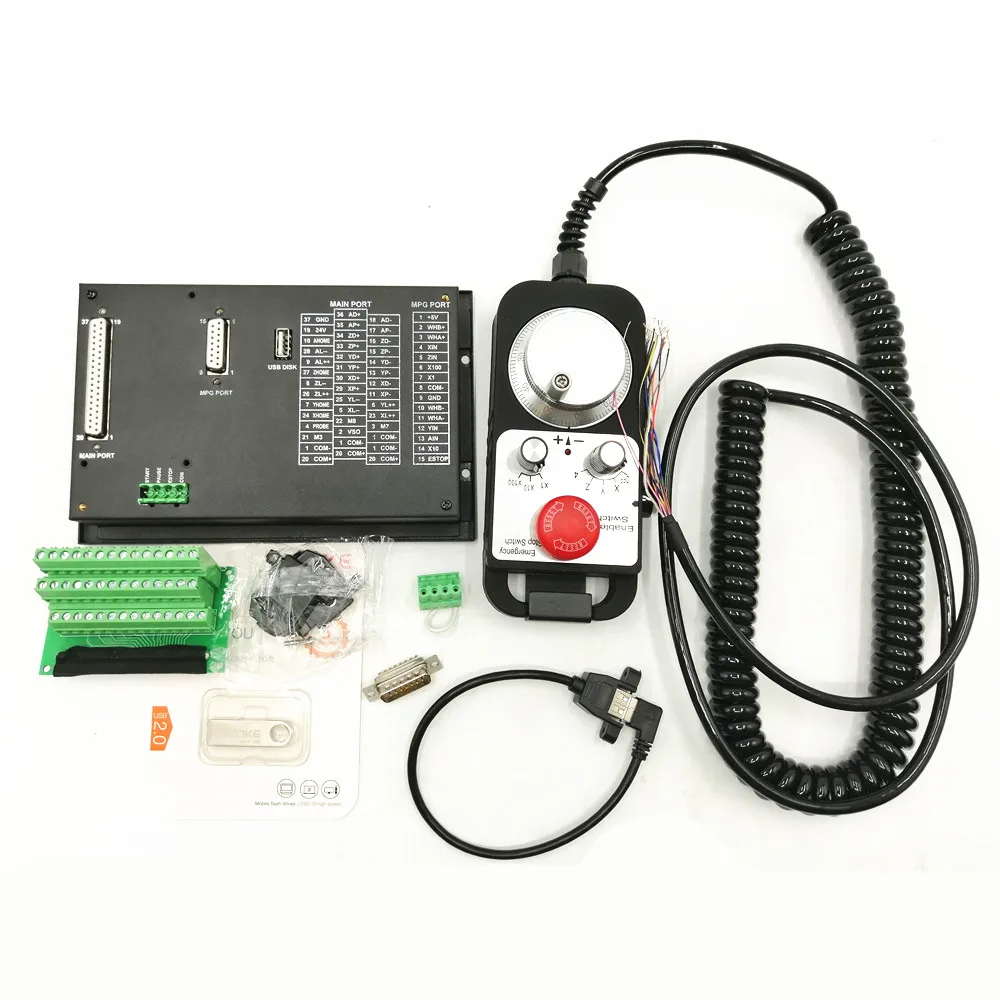 Controlador Independiente sin conexión de 3/4 ejes DDCSV3.1 actualizado + volante MPG para máquina de perforación de grabado CNC