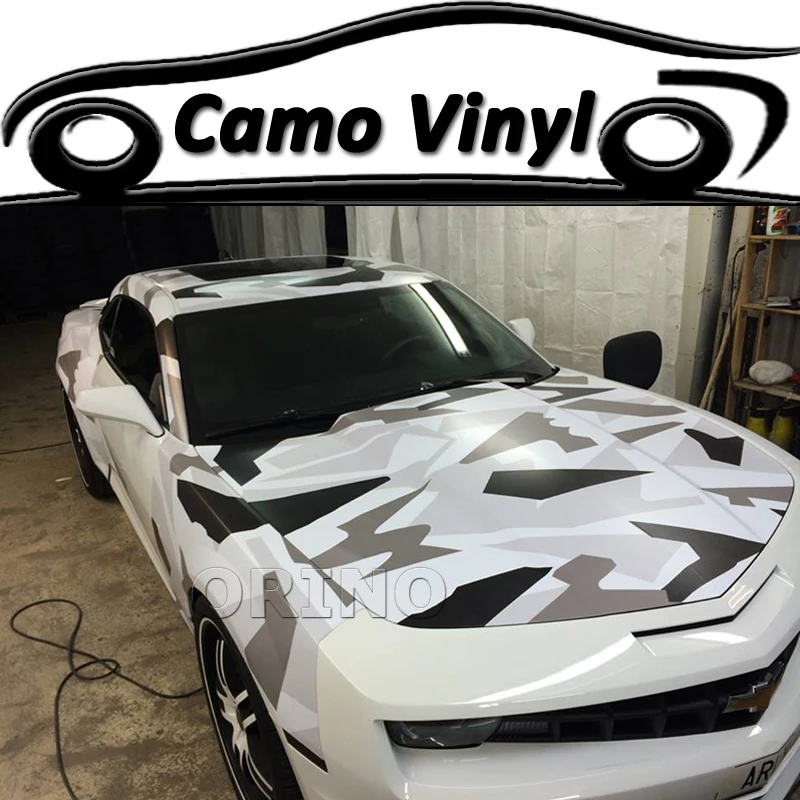 

Car Styling Arctic Camo Vinyl Wrap Arctic Snow Camouflage Vinyl Film Air Drain For Vehicle Auto Car Body Wraps