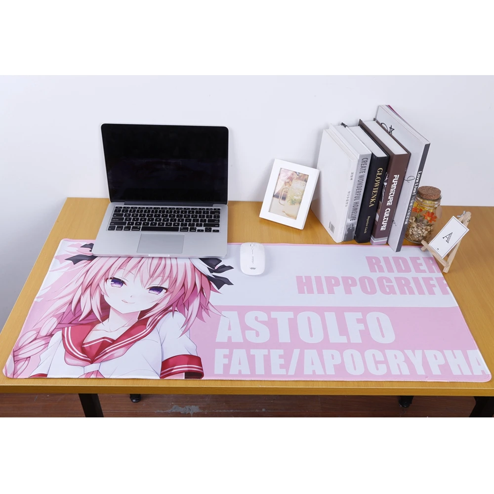 Anime JK Fate Apocrypha Astolfo Rider Cosplay Mouse Pad Mat Rubber 40*90cm Mousepad Large Size Gift Free Custom