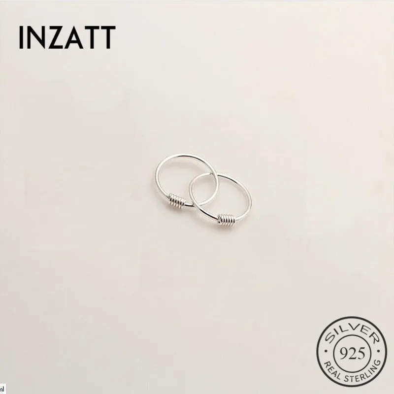 INZATT Minimalist  Classic Geometric Round Hoop Earrings Real 925 Sterling Silver 6mm 8mm 10mm 12mm Fashion Jewelry GIft