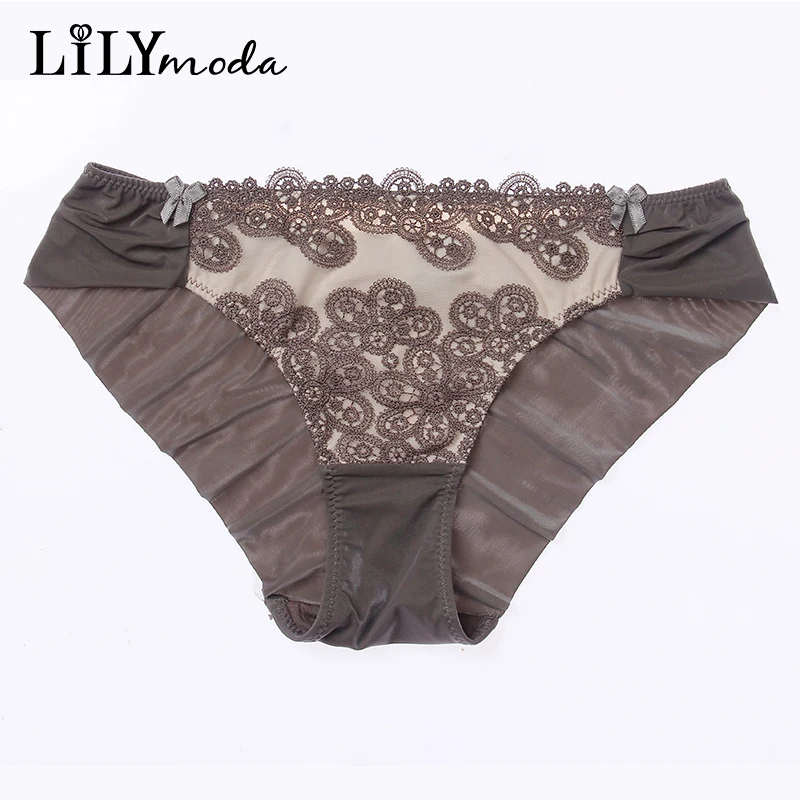 Summer New Women Briefs Luxury Flowers Embroidery Mid Waist Sexy Lingerie Panties Seamless Comfortable Underwear High Quality