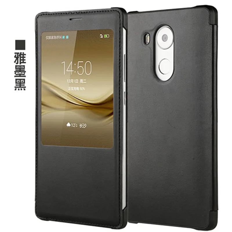 Luxury Mate8 View Window PU Leather Flip Case For Huawei Ascend Mate 8 Phone Cover