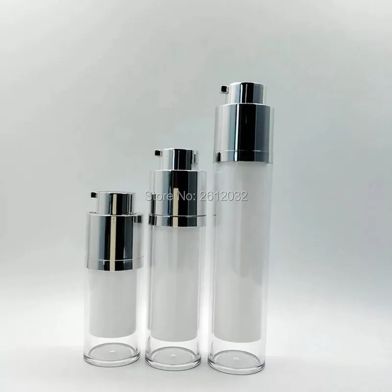 

15ml 30ml 50ml Gold Silver Rotary Airless Perfume Pump Bottle Emulsion Lotion Fragrance Containers Vacuum Bottles F20171884