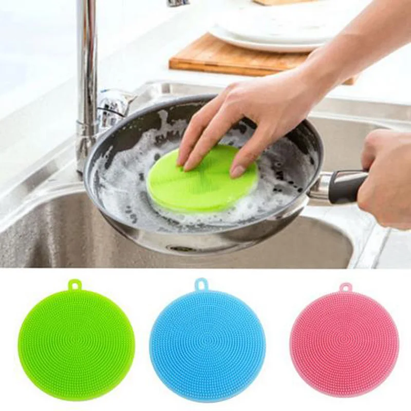 

Silica Gel Wash Bowl Brushes for Kitchen Universal Brush Multipurpose Antibacterial Silicone Sponge Cleaning Dish Kitchen gadget